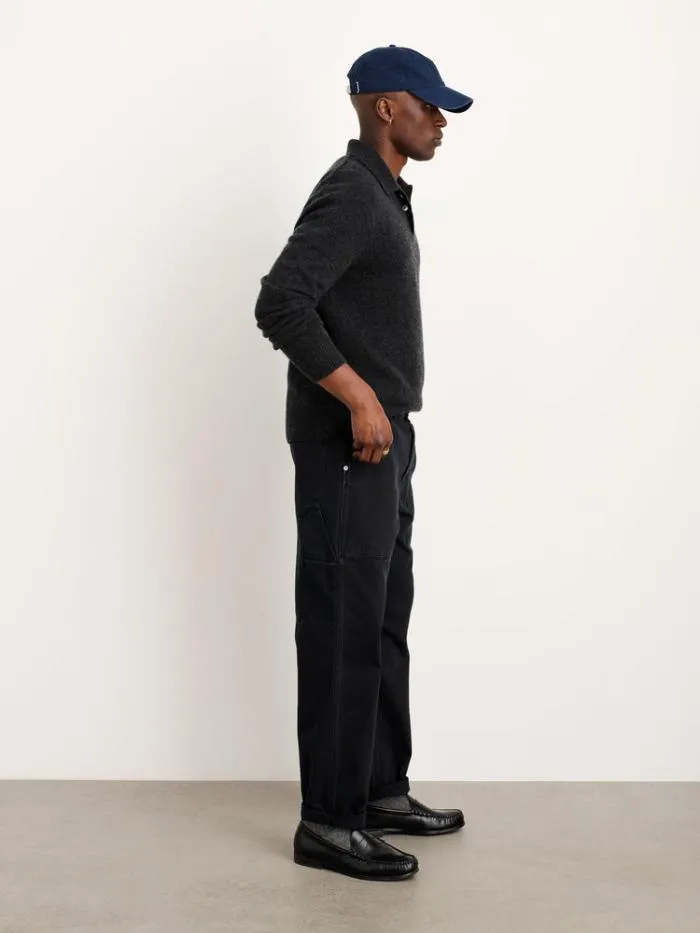 Alex Mill Sweaters Sweatshirts Polo Sweater In Washed Cashmere Charcoal 8211 Men