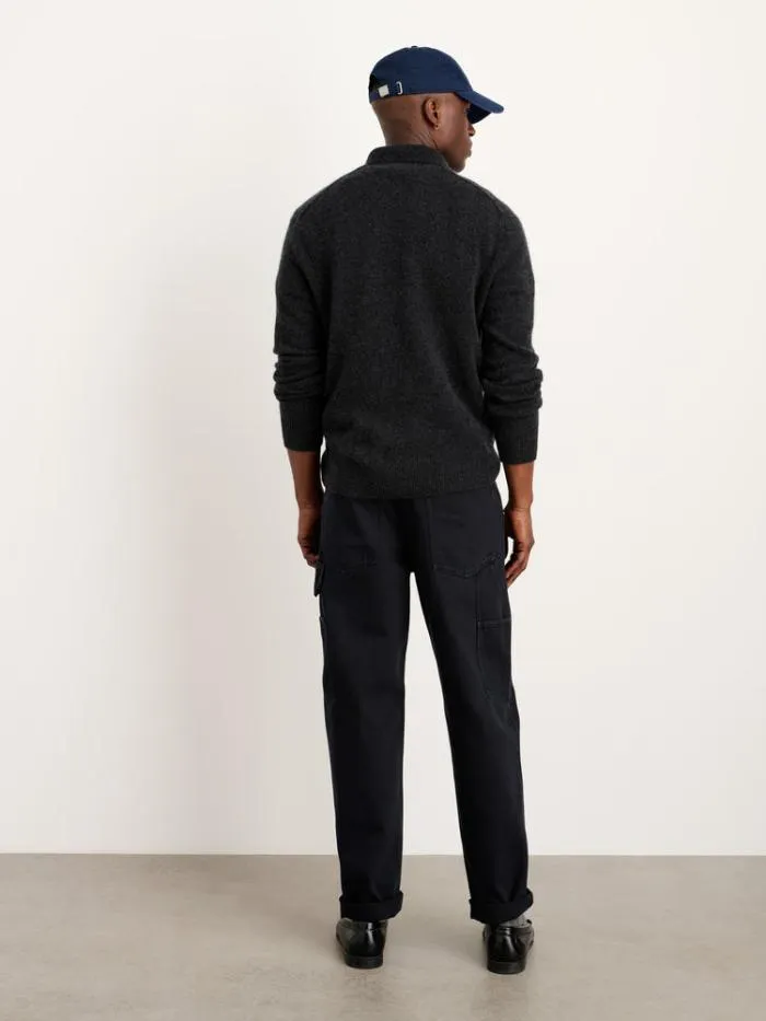 Alex Mill Sweaters Sweatshirts Polo Sweater In Washed Cashmere Charcoal 8211 Men