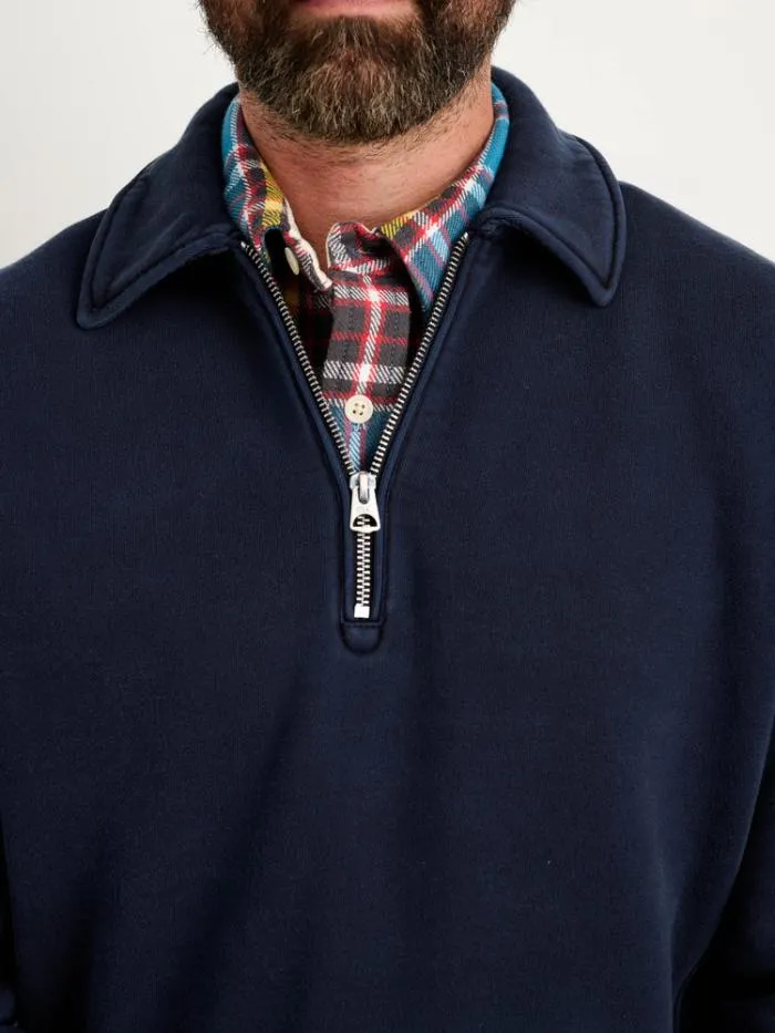 Alex Mill Sweaters Sweatshirts Som Half Zip Sweatshirt In Fleece Navy 8211 Men
