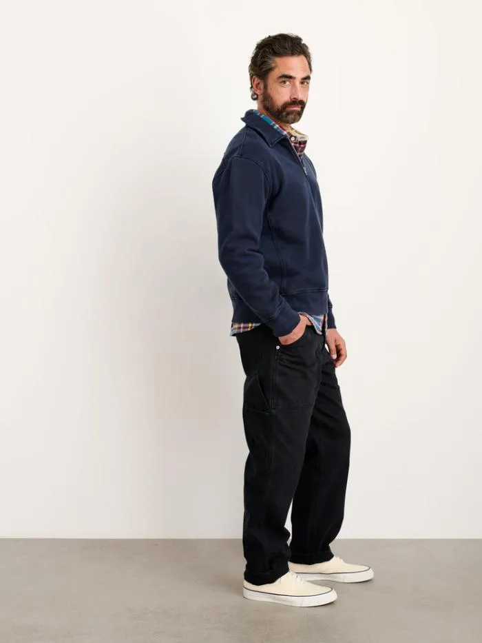 Alex Mill Sweaters Sweatshirts Som Half Zip Sweatshirt In Fleece Navy 8211 Men