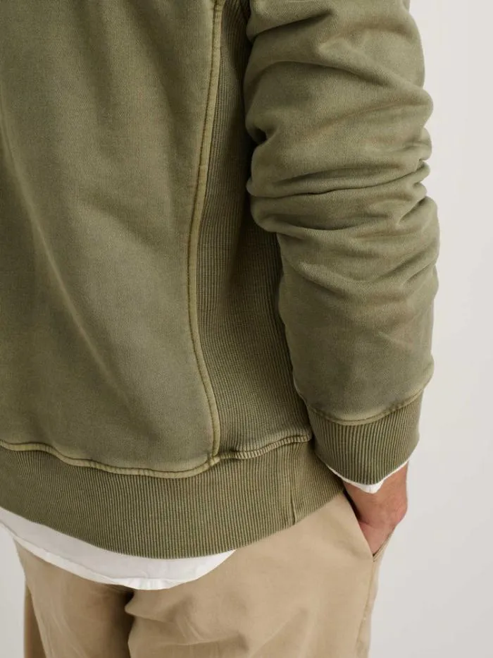 Alex Mill Sweaters Sweatshirts Som Half Zip Sweatshirt In Fleece Olive 8211 Men