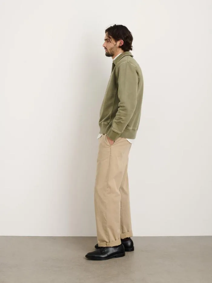 Alex Mill Sweaters Sweatshirts Som Half Zip Sweatshirt In Fleece Olive 8211 Men