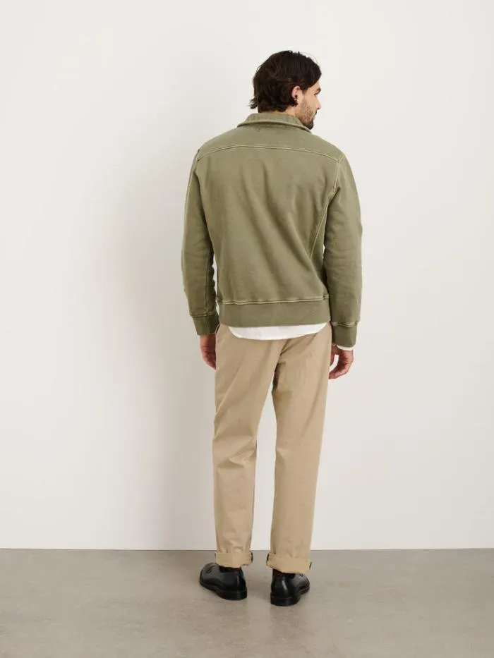 Alex Mill Sweaters Sweatshirts Som Half Zip Sweatshirt In Fleece Olive 8211 Men