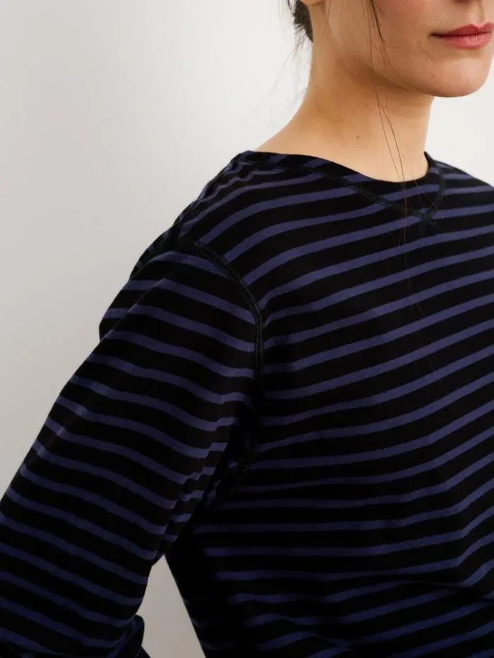 Alex Mill Tees Tanks Beachside Tee In Stripe Blackblue 8211 Women