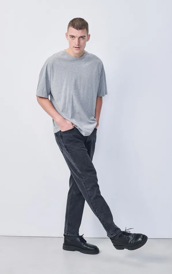 American Vintage Jeans Men Carrot Jeans Yopday Black Salt And Pepper