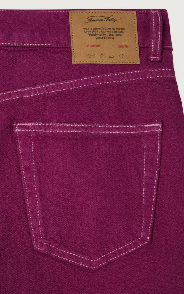 American Vintage Jeans Women Balloon Jeans Nyolow Overdyed Fuchsia American Vintage Jeans Women Balloon Jeans Nyolow Overdyed Fuchsia