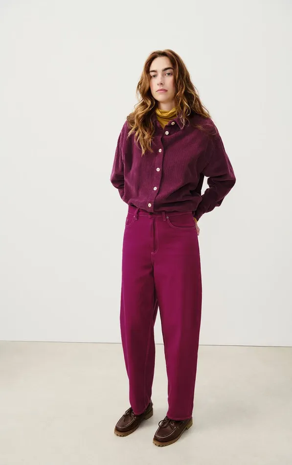 American Vintage Jeans Women Balloon Jeans Nyolow Overdyed Fuchsia American Vintage Jeans Women Balloon Jeans Nyolow Overdyed Fuchsia