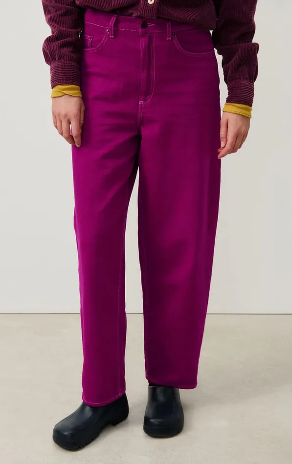 American Vintage Jeans Women Balloon Jeans Nyolow Overdyed Fuchsia American Vintage Jeans Women Balloon Jeans Nyolow Overdyed Fuchsia