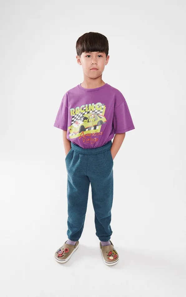 American Vintage Joggers Kids Joggers Doven Overdyed Aster American Vintage Joggers Kids Joggers Doven Overdyed Aster