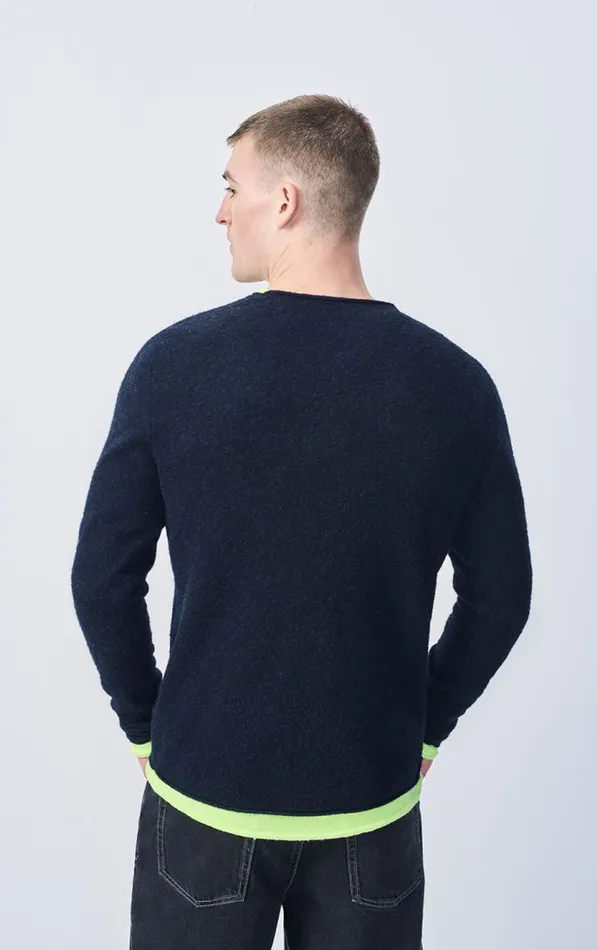 American Vintage Jumpers and Cardigans Men Jumper Ducksbay Navy Melange Black American Vintage Jumpers and Cardigans Men Jumper Ducksbay Navy Melange Black