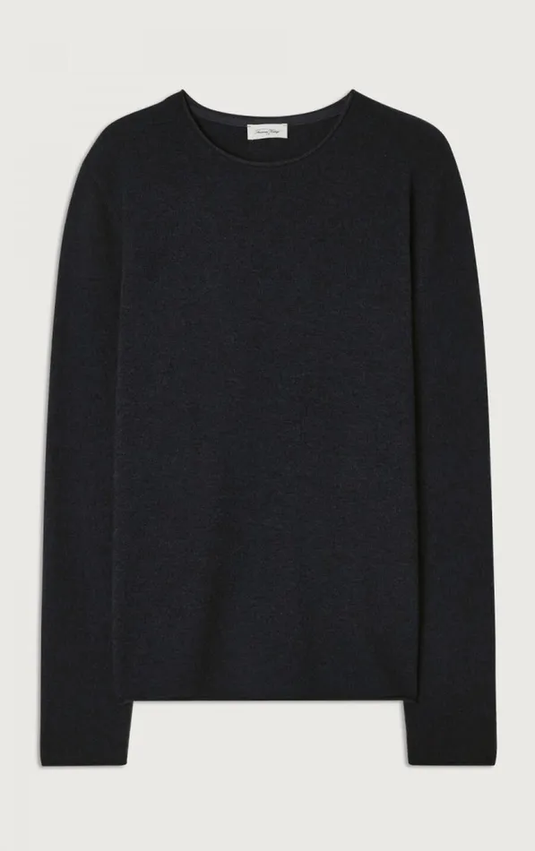 American Vintage Jumpers and Cardigans Men Jumper Ducksbay Navy Melange Black American Vintage Jumpers and Cardigans Men Jumper Ducksbay Navy Melange Black