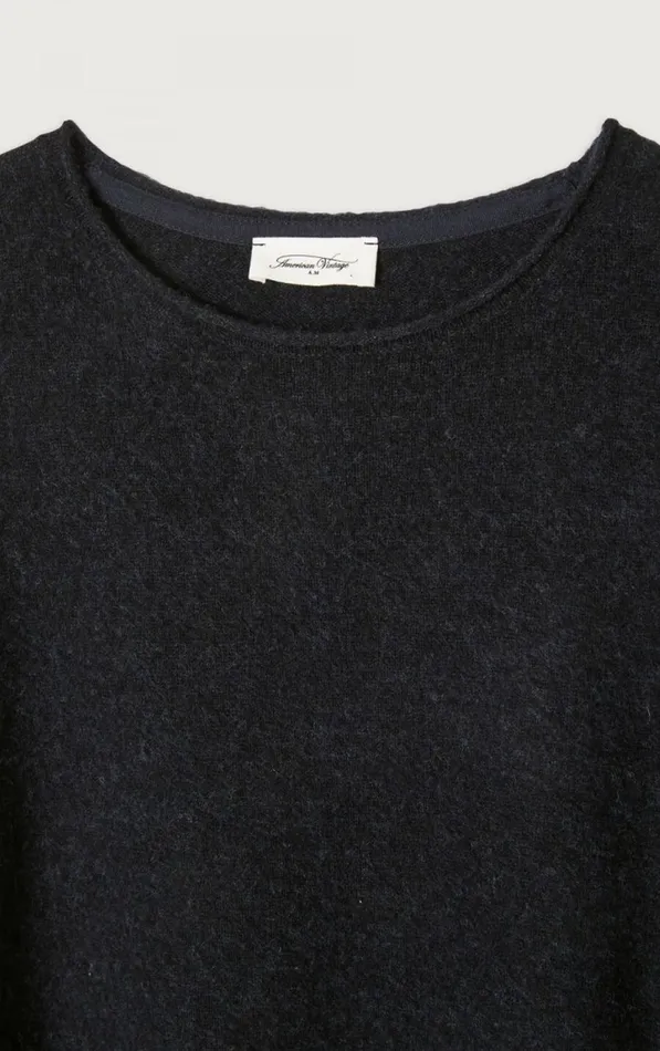 American Vintage Jumpers and Cardigans Men Jumper Ducksbay Navy Melange Black American Vintage Jumpers and Cardigans Men Jumper Ducksbay Navy Melange Black