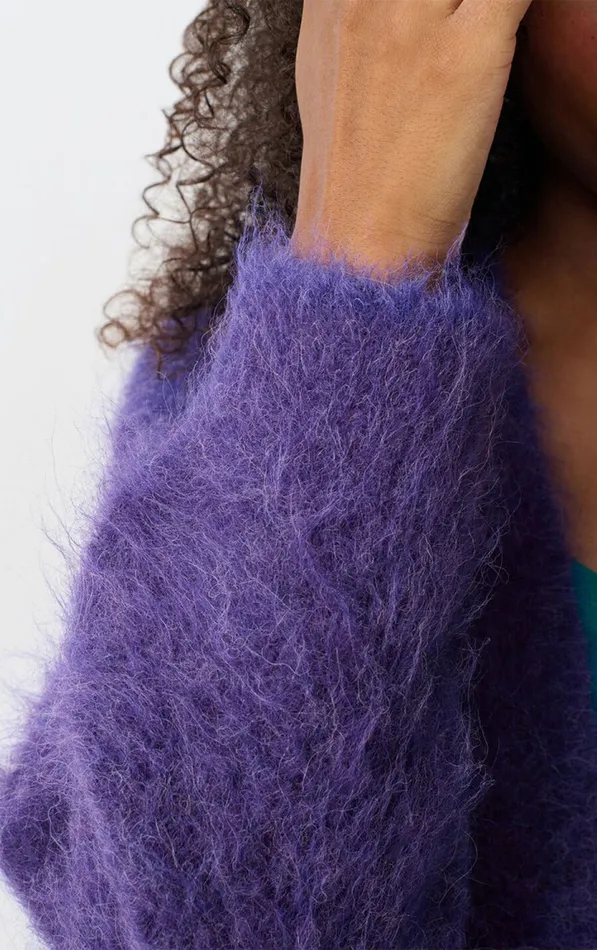 American Vintage Jumpers and Cardigans Women Cardigan Bymi Purple Melange American Vintage Jumpers and Cardigans Women Cardigan Bymi Purple Melange