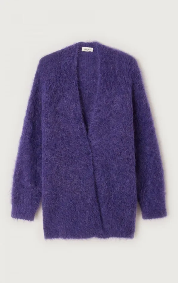 American Vintage Jumpers and Cardigans Women Cardigan Bymi Purple Melange American Vintage Jumpers and Cardigans Women Cardigan Bymi Purple Melange