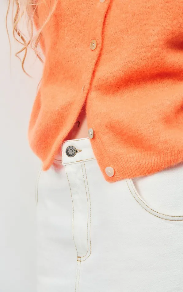 American Vintage Jumpers and Cardigans Women Cardigan Vitow Fluorescent Carrot Melange American Vintage Jumpers and Cardigans Women Cardigan Vitow Fluorescent Carrot Melange