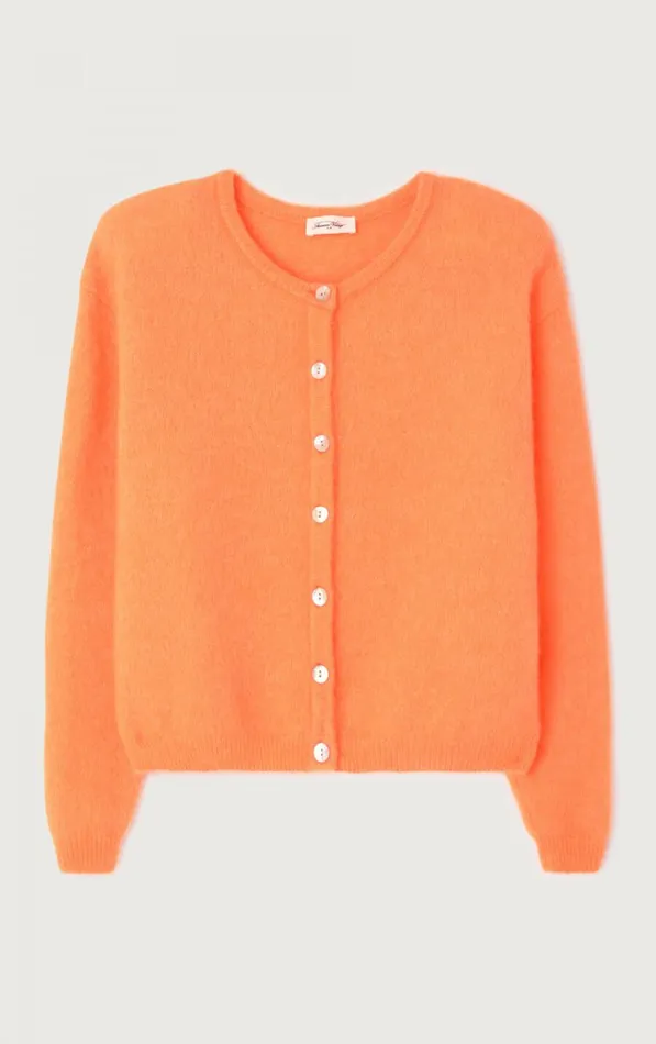 American Vintage Jumpers and Cardigans Women Cardigan Vitow Fluorescent Carrot Melange American Vintage Jumpers and Cardigans Women Cardigan Vitow Fluorescent Carrot Melange