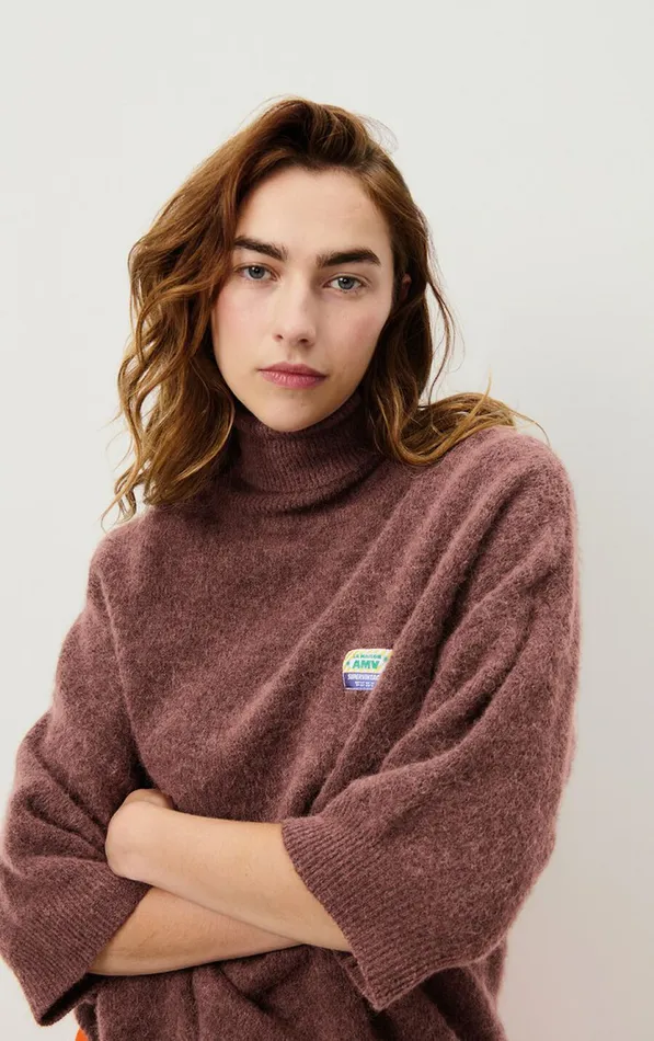 American Vintage Jumpers and Cardigans Women Jumper Vitow Choco Black Melange American Vintage Jumpers and Cardigans Women Jumper Vitow Choco Black Melange