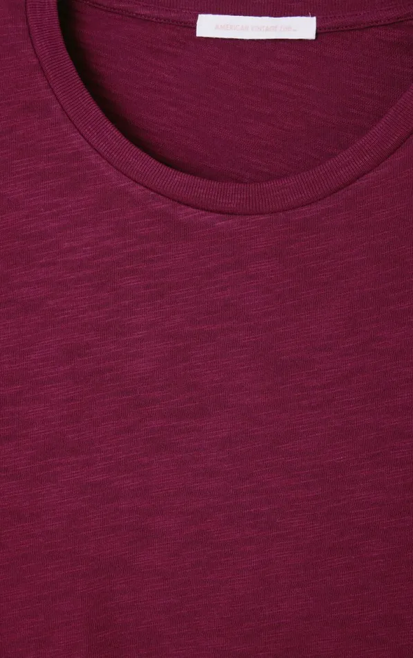 American Vintage Long Sleeve TShirts Men TShirt Bysapick Burgundy American Vintage Long Sleeve TShirts Men TShirt Bysapick Burgundy