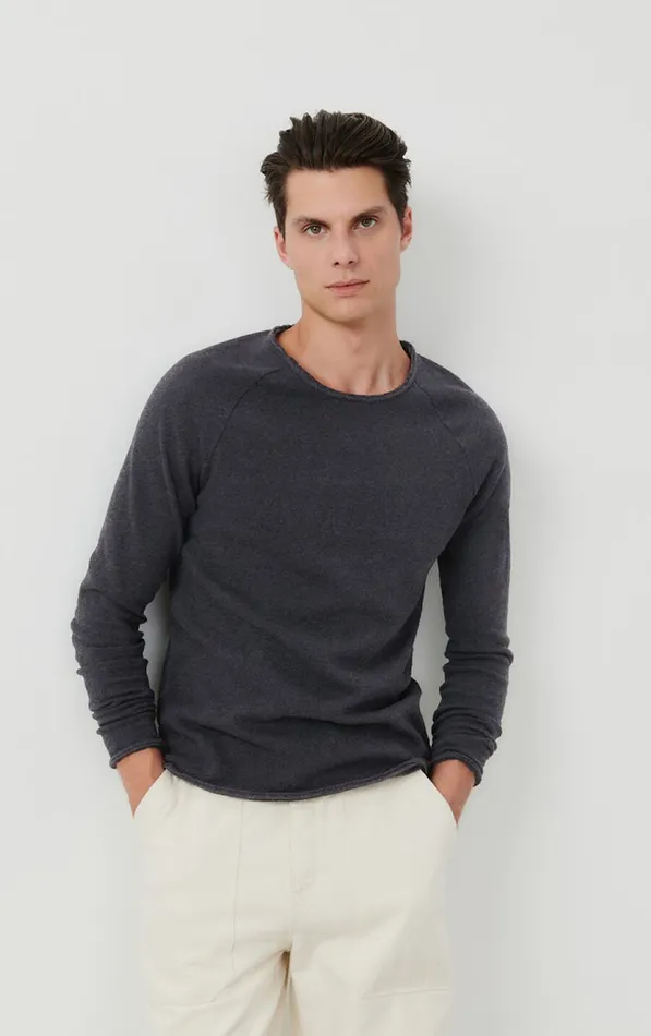 American Vintage Long Sleeve TShirts Men TShirt Sonoma Melange Charcoal