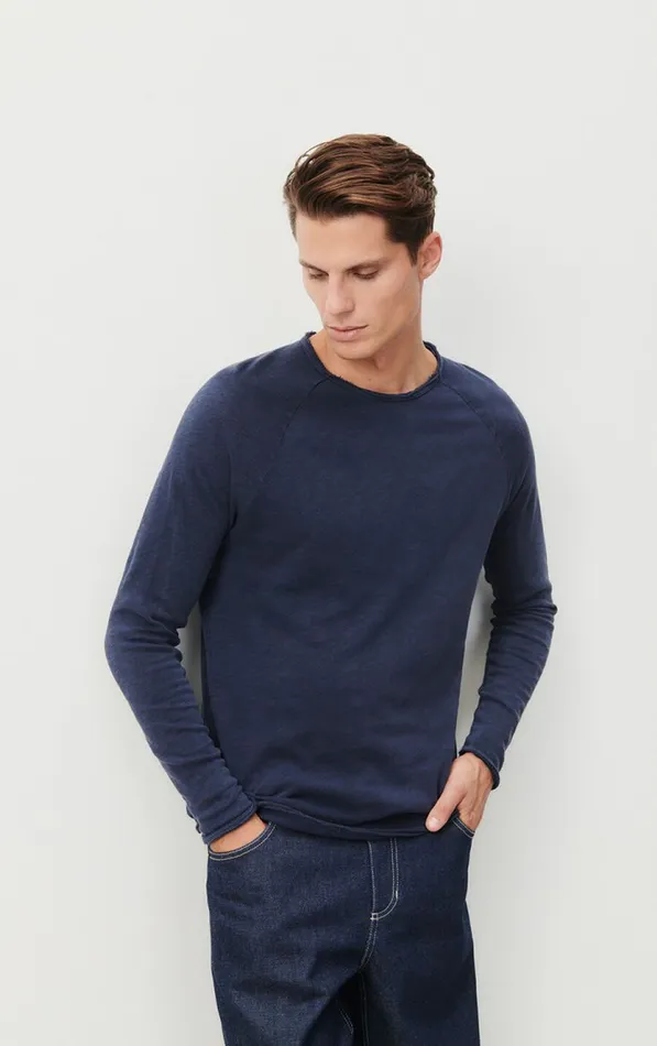 American Vintage Long Sleeve TShirts Men TShirt Sonoma Navy Vintage