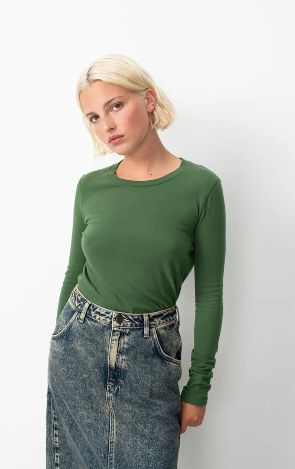 American Vintage Long Sleeve TShirts Women TShirt Gamipy Basil