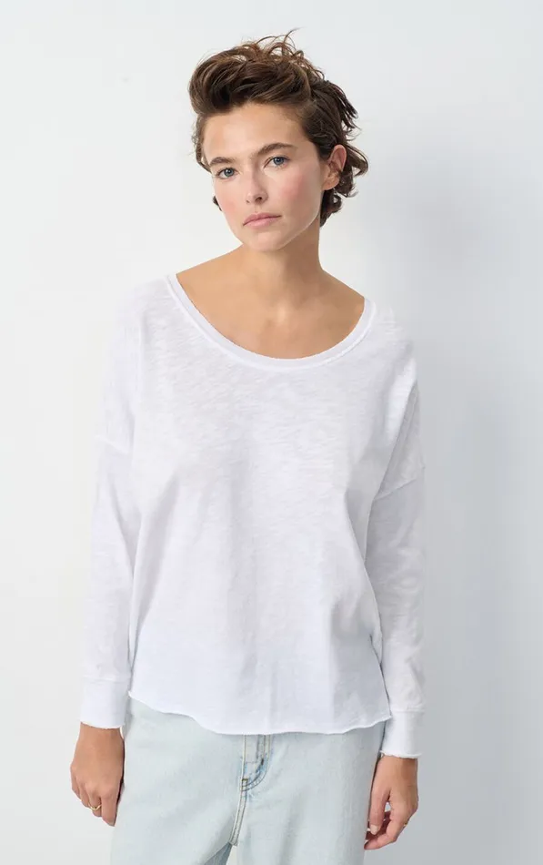 American Vintage Long Sleeve TShirts Women TShirt Sonoma White