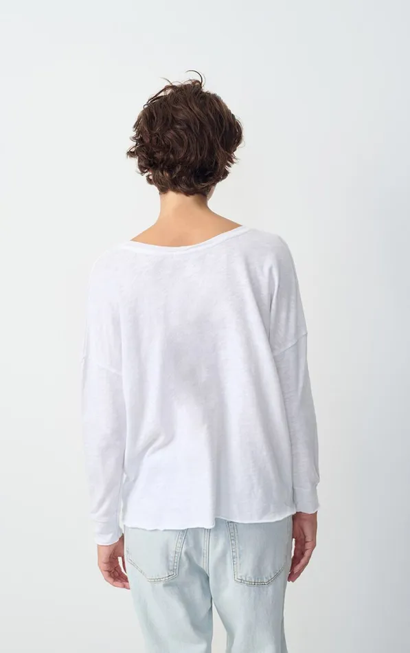 American Vintage Long Sleeve TShirts Women TShirt Sonoma White American Vintage Long Sleeve TShirts Women TShirt Sonoma White