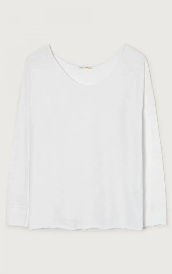 American Vintage Long Sleeve TShirts Women TShirt Sonoma White American Vintage Long Sleeve TShirts Women TShirt Sonoma White