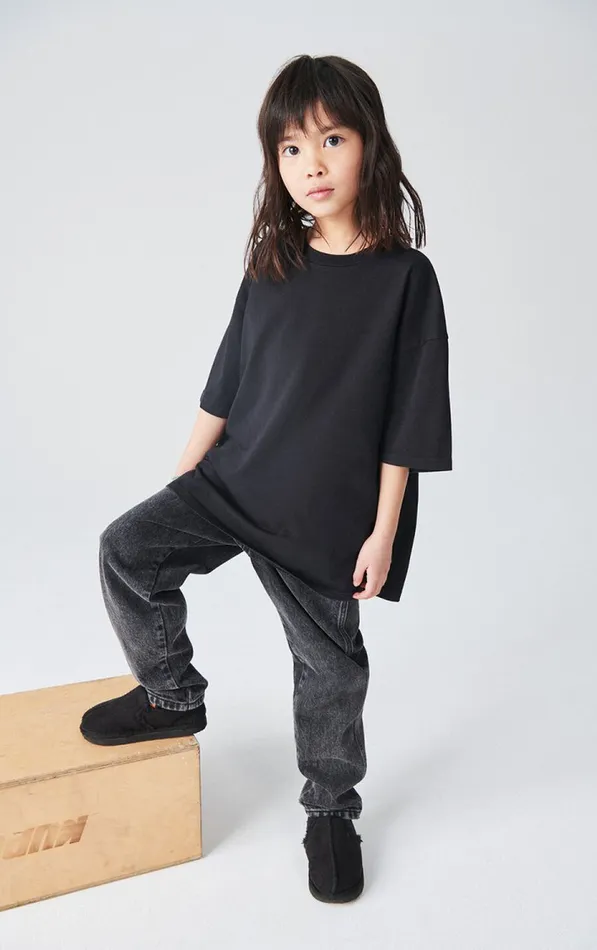 American Vintage Short Sleeve TShirts Kids TShirt Fizvalley Black