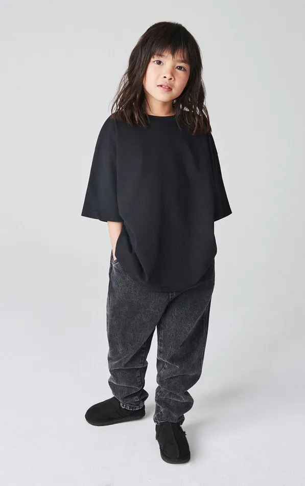 American Vintage Short Sleeve TShirts Kids TShirt Fizvalley Black American Vintage Short Sleeve TShirts Kids TShirt Fizvalley Black
