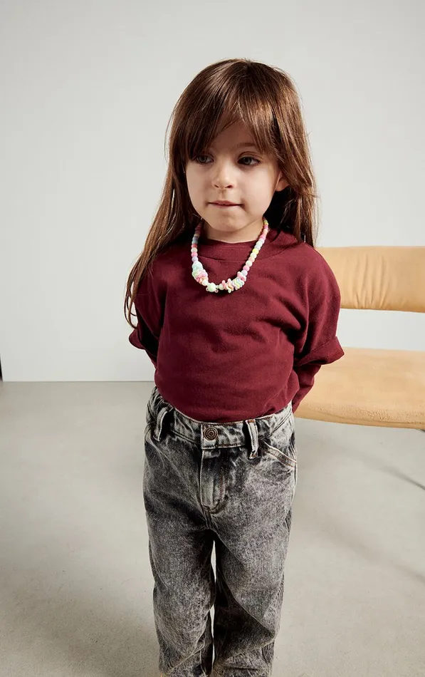 American Vintage Short Sleeve TShirts Kids TShirt Gamipy Vintage Burgundy