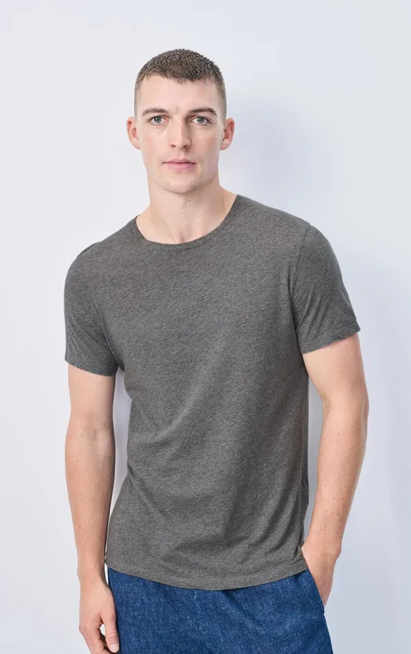 American Vintage Short Sleeve TShirts Men TShirt Decatur Heather Grey