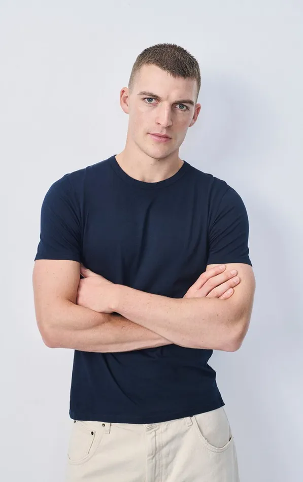 American Vintage Short Sleeve TShirts Men TShirt Decatur Navy