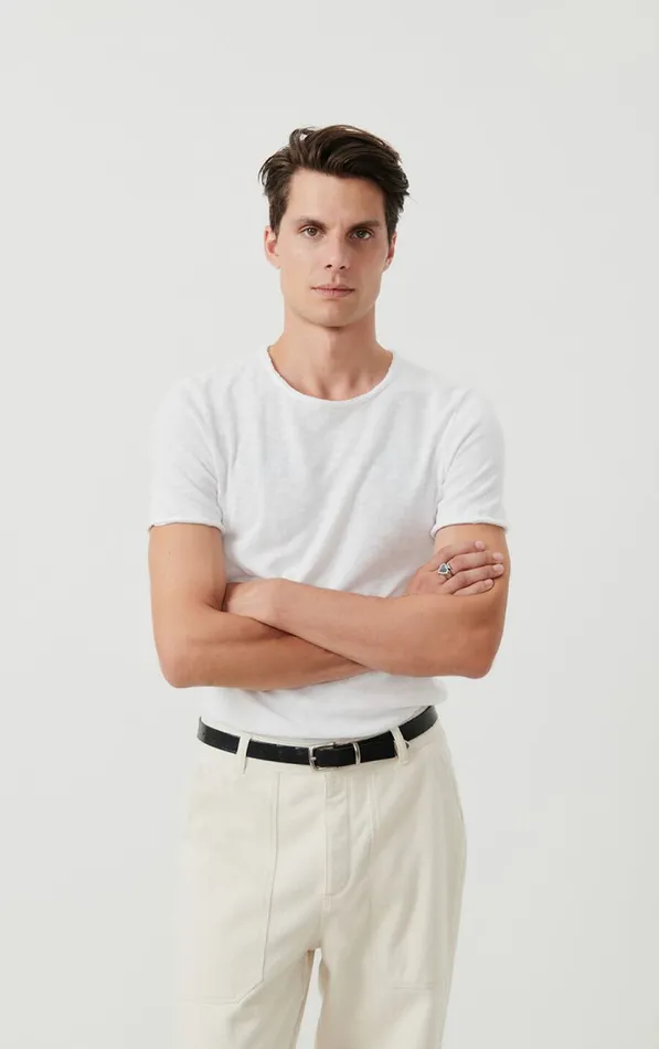 American Vintage Short Sleeve TShirts Men TShirt Sonoma White