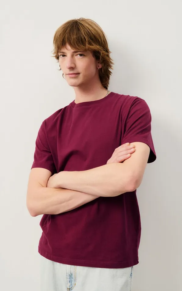 American Vintage Short Sleeve TShirts Men TShirt Vupaville Burgundy