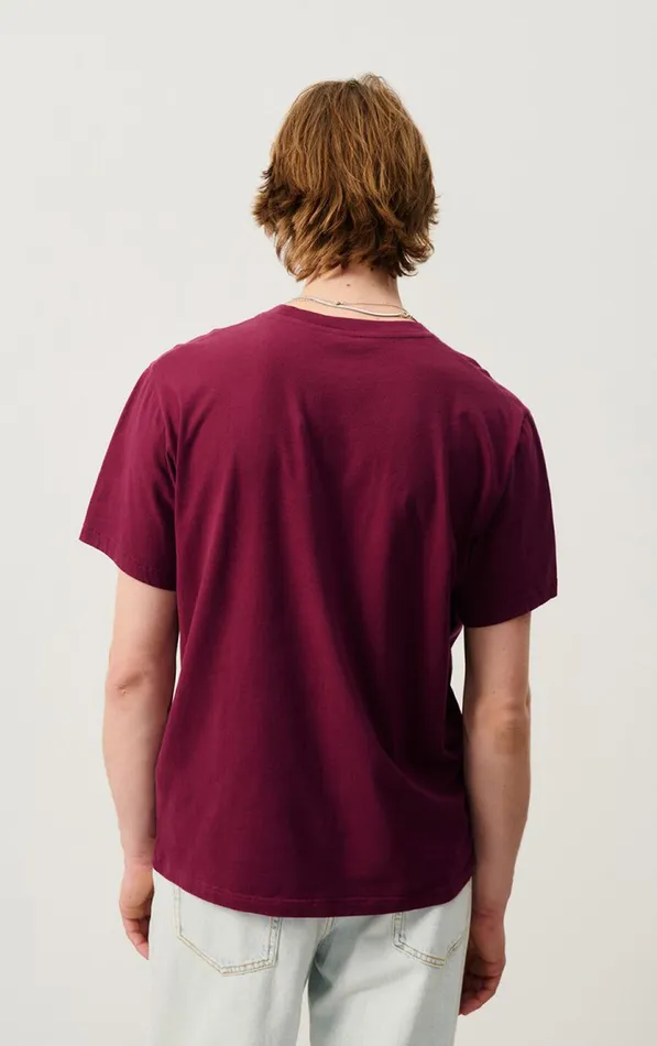 American Vintage Short Sleeve TShirts Men TShirt Vupaville Burgundy American Vintage Short Sleeve TShirts Men TShirt Vupaville Burgundy