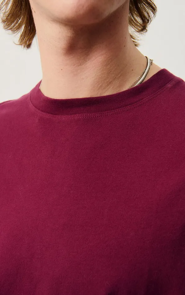 American Vintage Short Sleeve TShirts Men TShirt Vupaville Burgundy American Vintage Short Sleeve TShirts Men TShirt Vupaville Burgundy