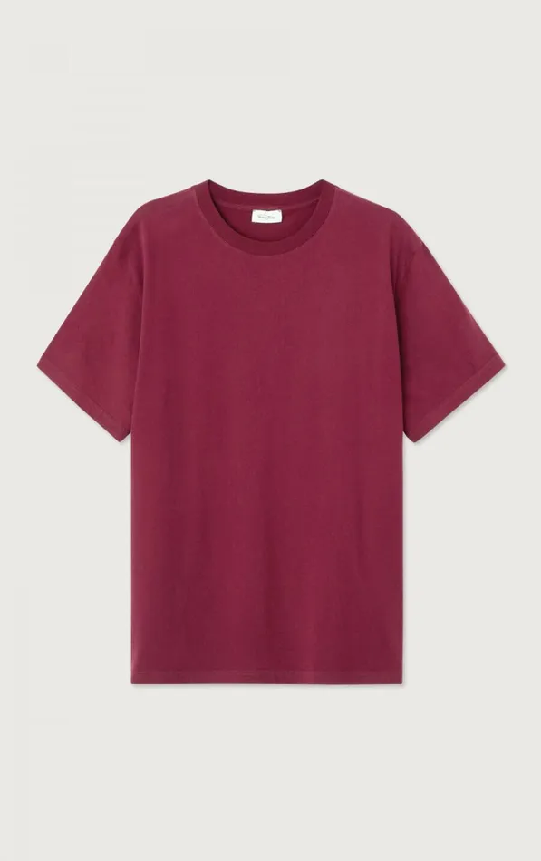 American Vintage Short Sleeve TShirts Men TShirt Vupaville Burgundy American Vintage Short Sleeve TShirts Men TShirt Vupaville Burgundy