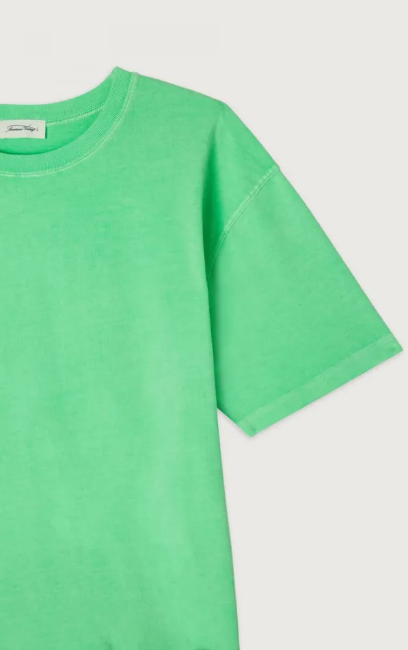 American Vintage Short Sleeve TShirts Women TShirt Fizvalley Flashy Green