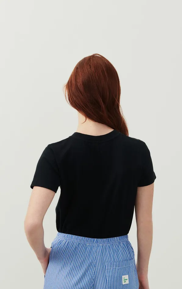American Vintage Short Sleeve TShirts Women TShirt Gamipy Black American Vintage Short Sleeve TShirts Women TShirt Gamipy Black