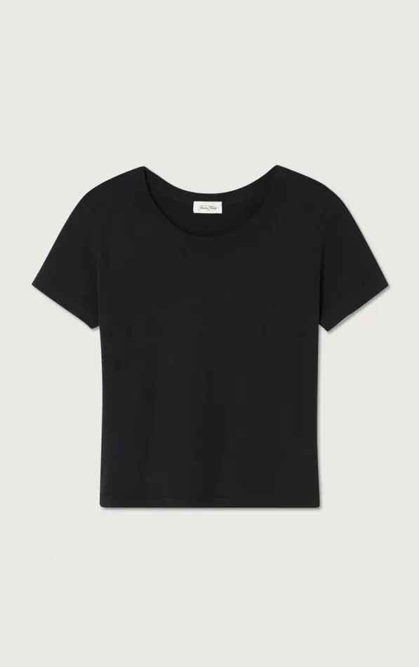 American Vintage Short Sleeve TShirts Women TShirt Gamipy Black American Vintage Short Sleeve TShirts Women TShirt Gamipy Black