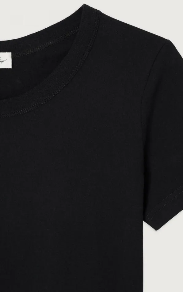 American Vintage Short Sleeve TShirts Women TShirt Gamipy Black American Vintage Short Sleeve TShirts Women TShirt Gamipy Black