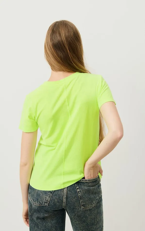 American Vintage Short Sleeve TShirts Women TShirt Gamipy Neon Yellow American Vintage Short Sleeve TShirts Women TShirt Gamipy Neon Yellow
