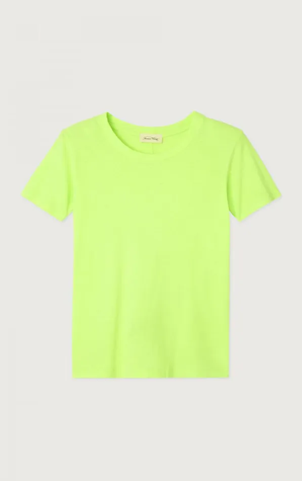 American Vintage Short Sleeve TShirts Women TShirt Gamipy Neon Yellow American Vintage Short Sleeve TShirts Women TShirt Gamipy Neon Yellow