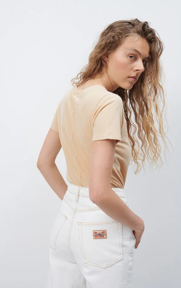 American Vintage Short Sleeve TShirts Women TShirt Gamipy Sand American Vintage Short Sleeve TShirts Women TShirt Gamipy Sand