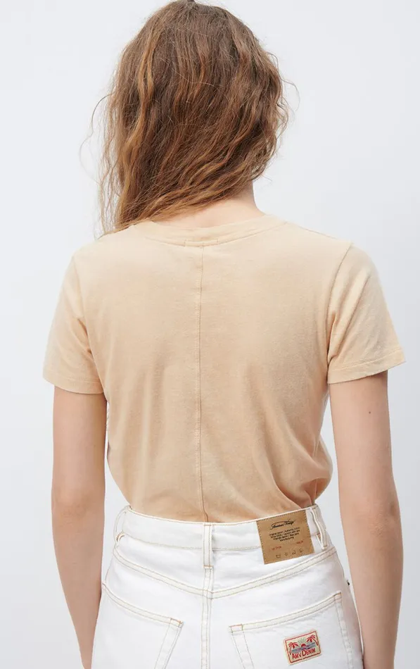 American Vintage Short Sleeve TShirts Women TShirt Gamipy Sand American Vintage Short Sleeve TShirts Women TShirt Gamipy Sand
