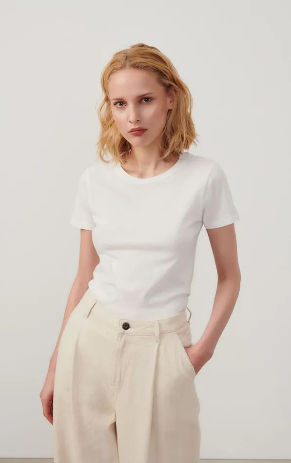 American Vintage Short Sleeve TShirts Women TShirt Gamipy White