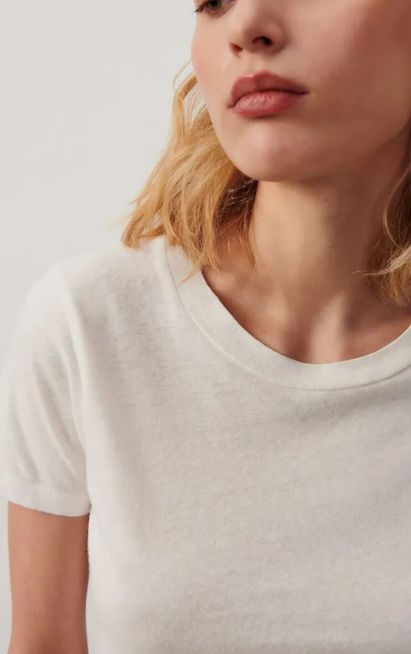 American Vintage Short Sleeve TShirts Women TShirt Gamipy White American Vintage Short Sleeve TShirts Women TShirt Gamipy White