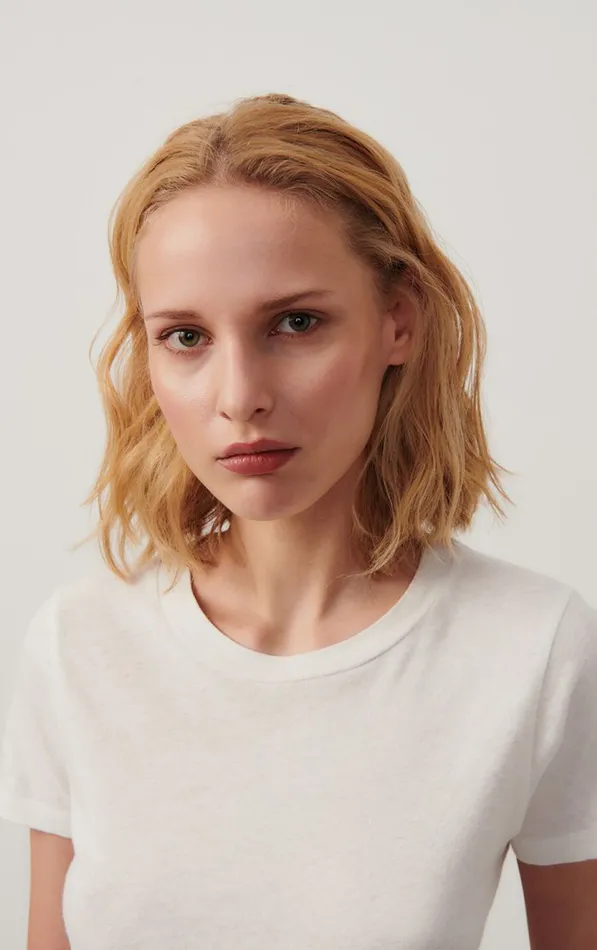 American Vintage Short Sleeve TShirts Women TShirt Gamipy White American Vintage Short Sleeve TShirts Women TShirt Gamipy White