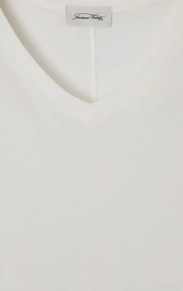 American Vintage Short Sleeve TShirts Women TShirt Gamipy White American Vintage Short Sleeve TShirts Women TShirt Gamipy White